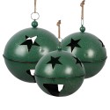 Clayre & Eef Décoration de Noël Image Boule de Noël Ø 60 / Ø 50 / Ø 40 cm Vert Métal