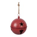 Clayre & Eef Statuetta decorativa di Natale Pallina di Natale Ø 60 / Ø 50 / Ø 40 cm Rosso Metallo