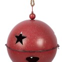 Clayre & Eef Statuetta decorativa di Natale Pallina di Natale Ø 60 / Ø 50 / Ø 40 cm Rosso Metallo