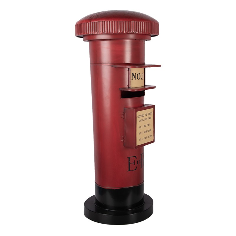 Clayre & Eef Statuetta decorativa di Natale Buca delle lettere Ø 36x86 cm Rosso Metallo