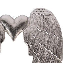 Clayre & Eef Wanddecoratie Vleugels 38x3x46 cm Zilverkleurig Aluminium