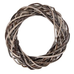 Clayre & Eef Krans Ø 10x2 cm Bruin Rotan