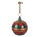 Clayre & Eef Décoration de Noël Image Boule de Noël Ø 31x36 cm Rouge Métal