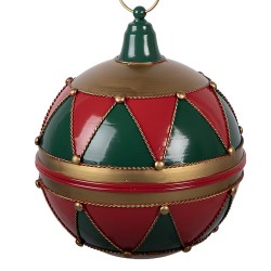 Clayre & Eef Décoration de Noël Image Boule de Noël Ø 31x36 cm Rouge Métal