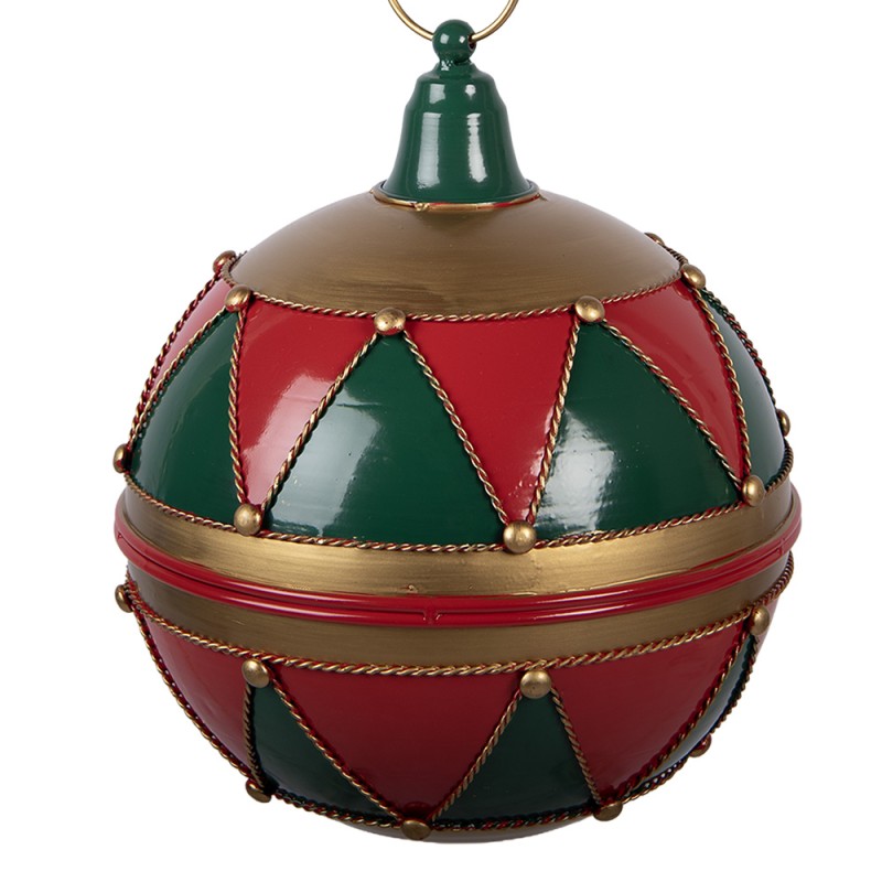Clayre & Eef Décoration de Noël Image Boule de Noël Ø 31x36 cm Rouge Métal