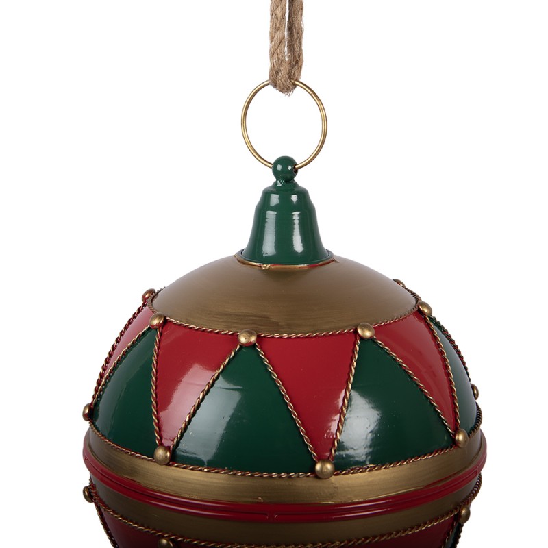 Clayre & Eef Décoration de Noël Image Boule de Noël Ø 31x36 cm Rouge Métal