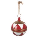 Clayre & Eef Weihnachtsdekorationsfigur Christbaumkugel Ø 31x36 cm Rot Metall