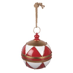 Clayre & Eef Weihnachtsdekorationsfigur Christbaumkugel Ø 31x36 cm Rot Metall