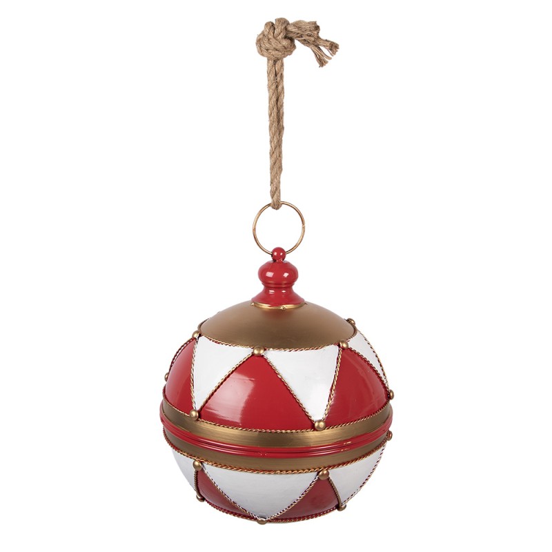 Clayre & Eef Weihnachtsdekorationsfigur Christbaumkugel Ø 31x36 cm Rot Metall