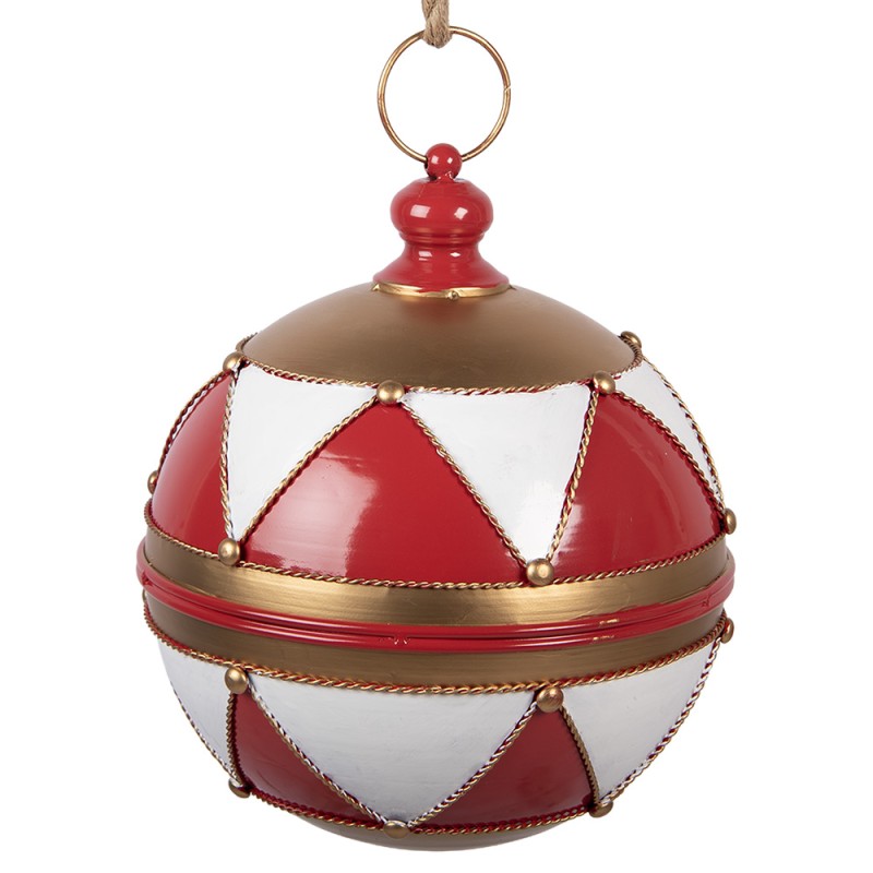 Clayre & Eef Weihnachtsdekorationsfigur Christbaumkugel Ø 31x36 cm Rot Metall