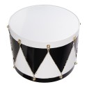 Clayre & Eef Statuetta decorativa di Natale Tamburo Ø 35x26 / Ø 30x17 cm Bianco Nero Metallo