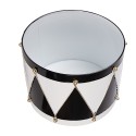 Clayre & Eef Statuetta decorativa di Natale Tamburo Ø 35x26 / Ø 30x17 cm Bianco Nero Metallo