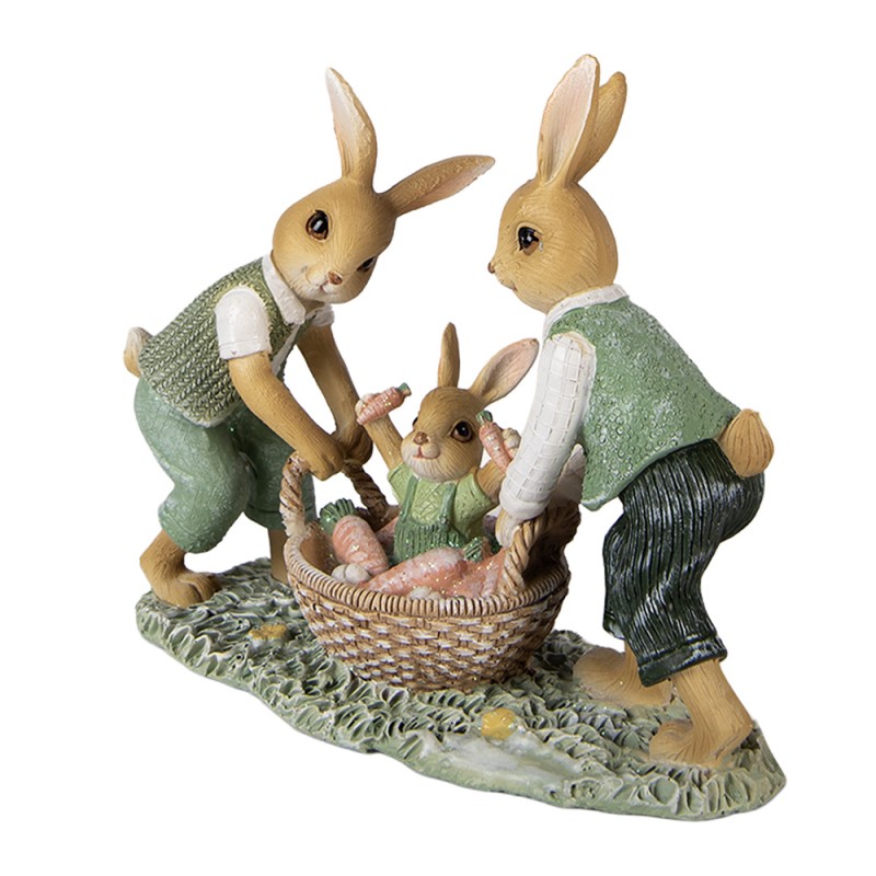 Clayre & Eef Statuetta decorativa Coniglio 17x7x14 cm Marrone Plastica