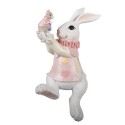 Clayre & Eef Statuetta decorativa Coniglio 9x9x14 cm Bianco Plastica