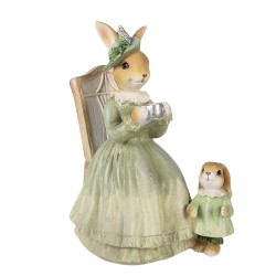 Clayre & Eef Statuetta decorativa Coniglio 14x10x18 cm Marrone Plastica