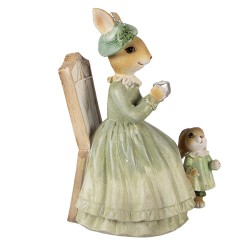 Clayre & Eef Statuetta decorativa Coniglio 14x10x18 cm Marrone Plastica