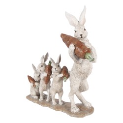 Clayre & Eef Statuetta decorativa Coniglio 34x13x33 cm Beige Plastica