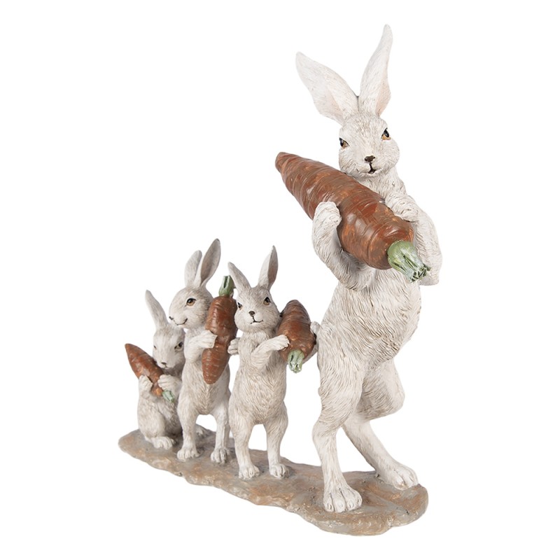 Clayre & Eef Statuetta decorativa Coniglio 34x13x33 cm Beige Plastica