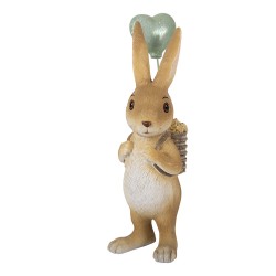 Clayre & Eef Statuetta decorativa Coniglio 7x5x17 cm Marrone Plastica