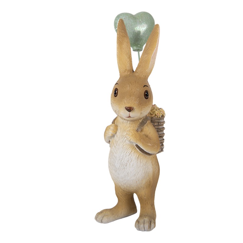 Clayre & Eef Statuetta decorativa Coniglio 7x5x17 cm Marrone Plastica