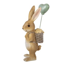 Clayre & Eef Statuetta decorativa Coniglio 7x5x17 cm Marrone Plastica