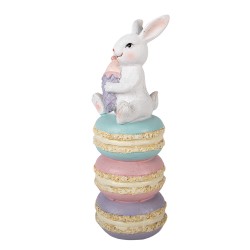 Clayre & Eef Statuetta decorativa Coniglio 7x7x20 cm Bianco Plastica
