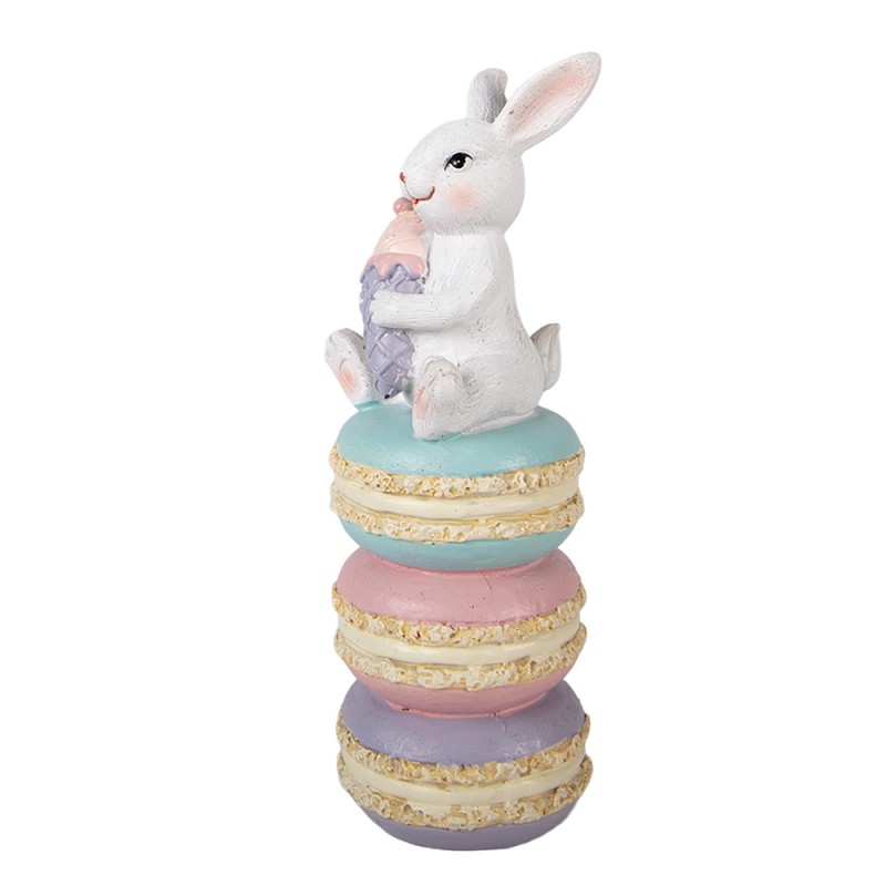 Clayre & Eef Statuetta decorativa Coniglio 7x7x20 cm Bianco Plastica