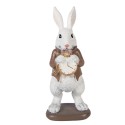Clayre & Eef Statuetta decorativa Coniglio 7x7x16 cm Bianco Plastica