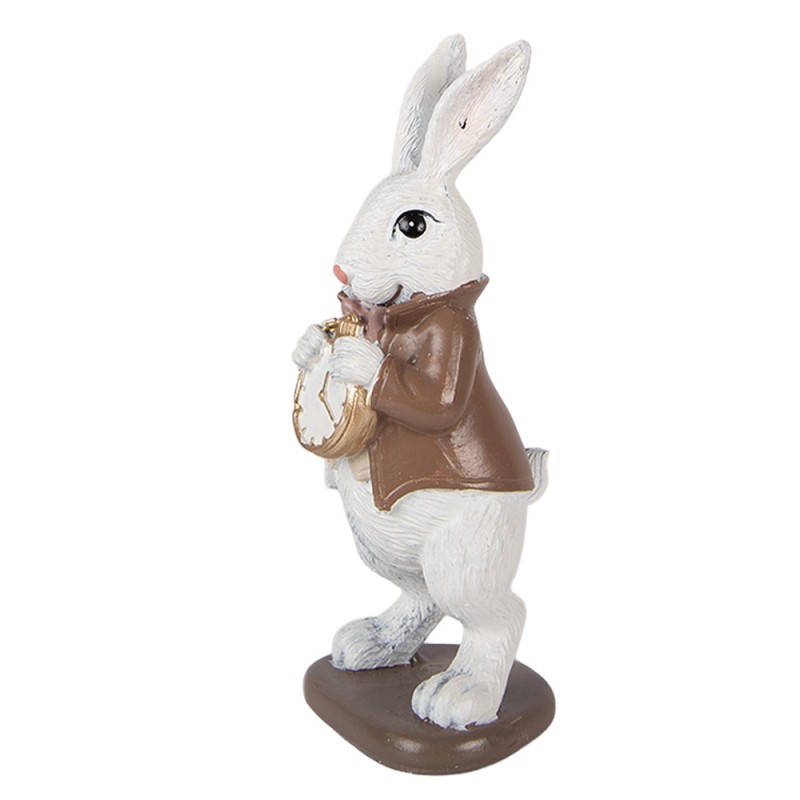 Clayre & Eef Statuetta decorativa Coniglio 7x7x16 cm Bianco Plastica