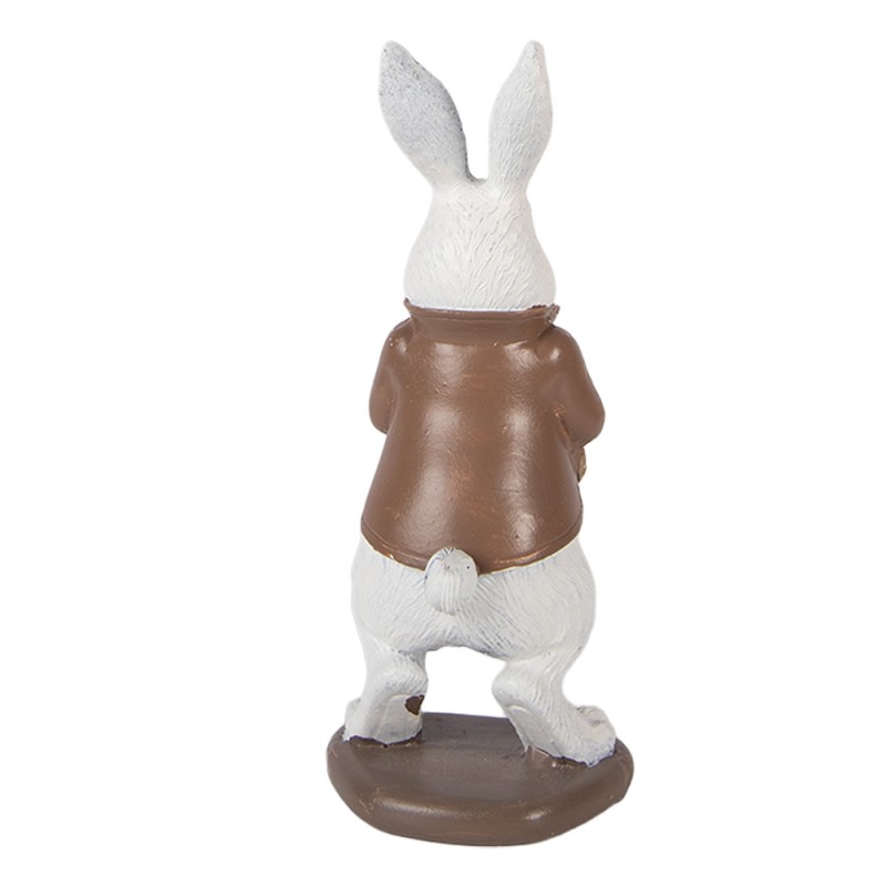 Clayre & Eef Statuetta decorativa Coniglio 7x7x16 cm Bianco Plastica