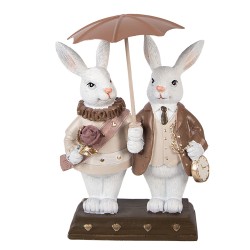 Clayre & Eef Statuetta decorativa Coniglio 13x6x16 cm Bianco Plastica