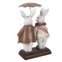 Clayre & Eef Statuetta decorativa Coniglio 13x6x16 cm Bianco Plastica