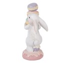 Clayre & Eef Statuetta decorativa Coniglio 8x6x14 cm Bianco Plastica