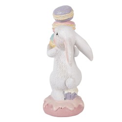 Clayre & Eef Statuetta decorativa Coniglio 8x6x14 cm Bianco Plastica