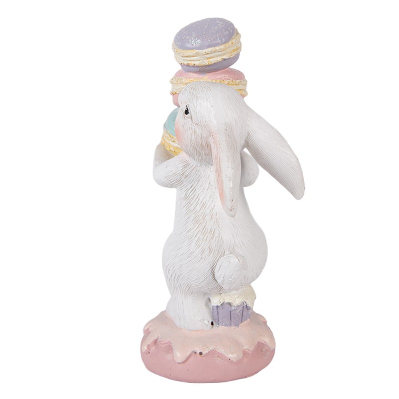Clayre & Eef Statuetta decorativa Coniglio 8x6x14 cm Bianco Plastica