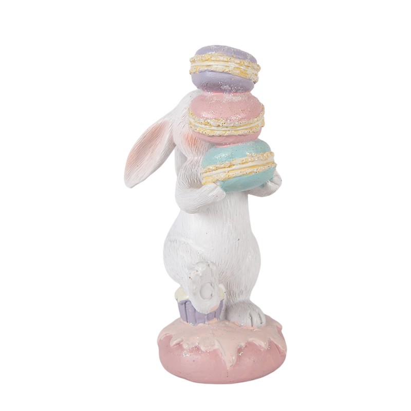 Clayre & Eef Statuetta decorativa Coniglio 8x6x14 cm Bianco Plastica
