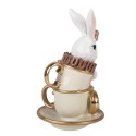 Clayre & Eef Statuetta decorativa Coniglio 8x8x14 cm Bianco Plastica