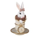 Clayre & Eef Statuetta decorativa Coniglio 8x8x14 cm Bianco Plastica