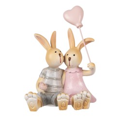Clayre & Eef Statuetta decorativa Coniglio 8x6x10 cm Marrone Plastica