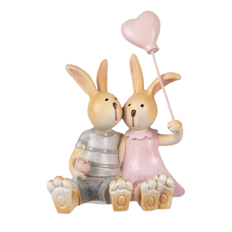 Clayre & Eef Statuetta decorativa Coniglio 8x6x10 cm Marrone Plastica