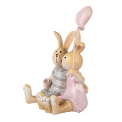 Clayre & Eef Statuetta decorativa Coniglio 8x6x10 cm Marrone Plastica