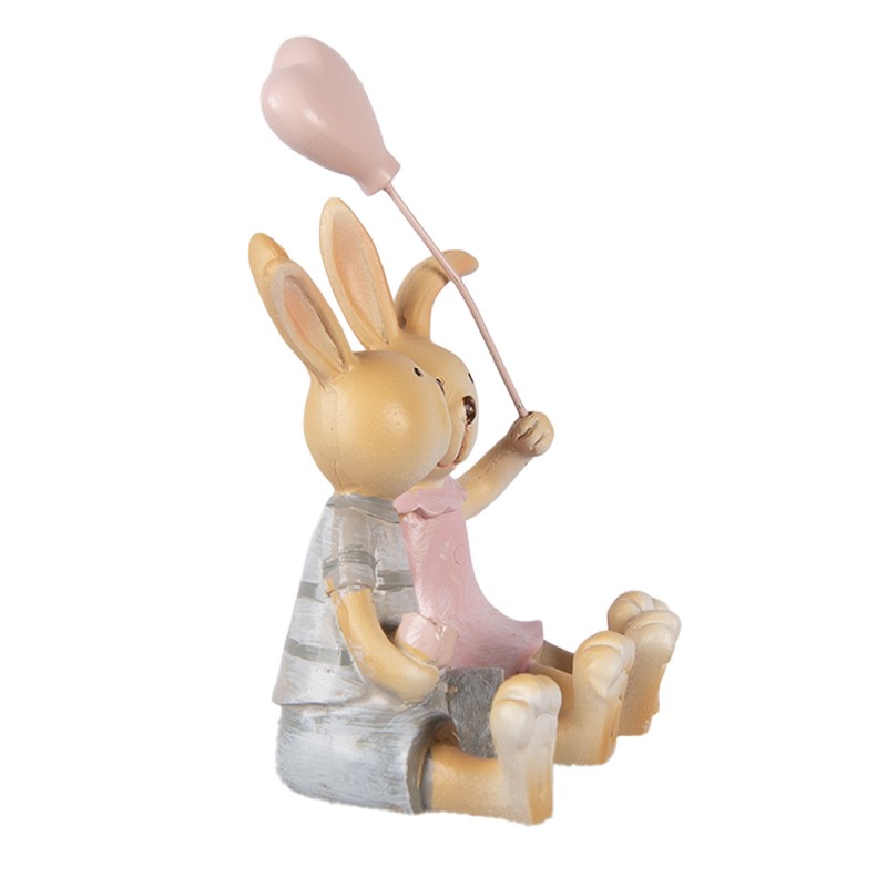 Clayre & Eef Statuetta decorativa Coniglio 8x6x10 cm Marrone Plastica