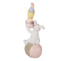 Clayre & Eef Statuetta decorativa Coniglio 8x6x19 cm Bianco Plastica