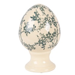 Clayre & Eef Decorative Figurine Egg Ø 9x14 cm Yellow Ceramic
