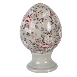 Clayre & Eef Decorative Figurine Egg Ø 9x14 cm Grey Ceramic