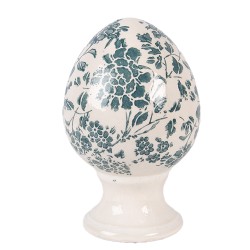 Clayre & Eef Dekorationsfigur Ei Ø 9x14 cm Beige Keramik