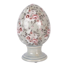 Clayre & Eef Decoratie Beeld Ei Ø 15x24 cm Grijs Keramiek