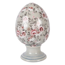 Clayre & Eef Image de décoration Œuf Ø 15x24 cm Gris Céramique