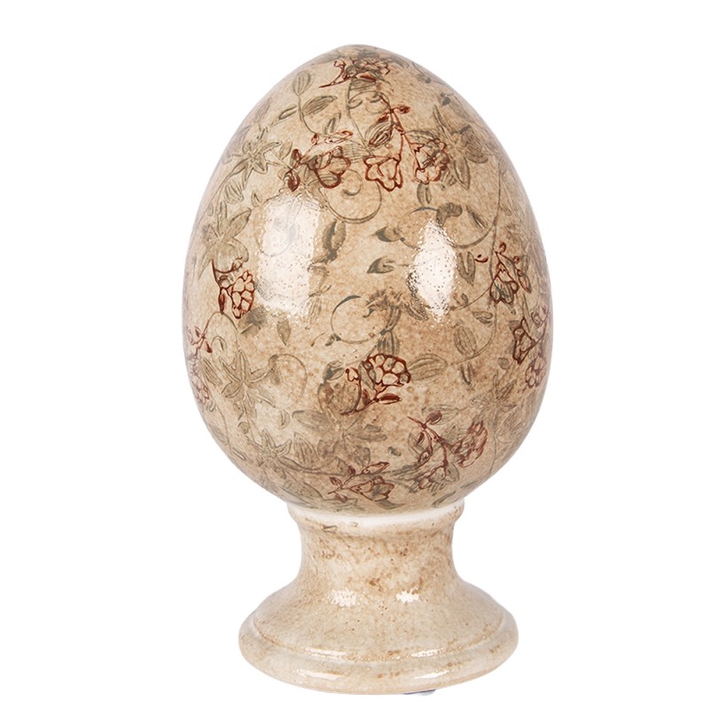 Clayre & Eef Image de décoration Œuf Ø 15x24 cm Beige Céramique