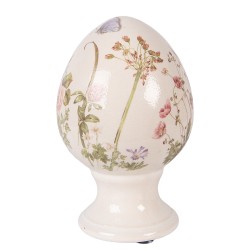 Clayre & Eef Image de décoration Œuf Ø 9x14 cm Beige Céramique